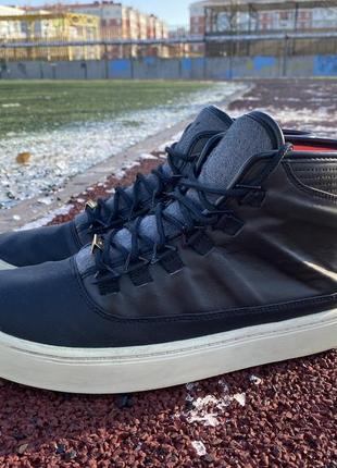 Оригинальные чёрные кожаные кроссовки jordan westbrook р42.5/27.5см, ne nike adidas2 фото