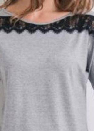 Блуза футболка  з мереживом батал