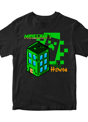 Футболка с оригинальным принтом онлан игры minecraft "my house мой дом minecraft майнкрафт"3 фото