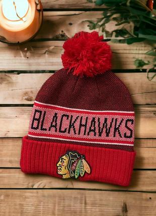 Чоловіча зимова шапка chicago blackhawks від бренду fanatics1 фото