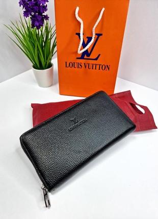 Кошелек портмоне клатч мужской кожаный в стиле louis vuitton / кашель портмоне клатч мужественный кожаный3 фото