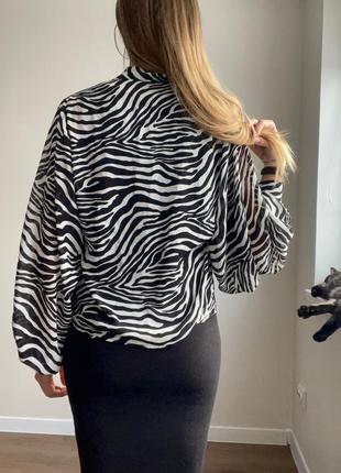 Блуза shein xs, s зебра трендова блуза