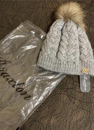 Шапка braxton альпака єнот