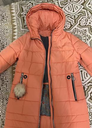 Зимняя куртка для девочки 8-12 лет 🩷1 фото