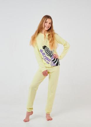 Пижама для девочки smil 104687 желто-салатовый