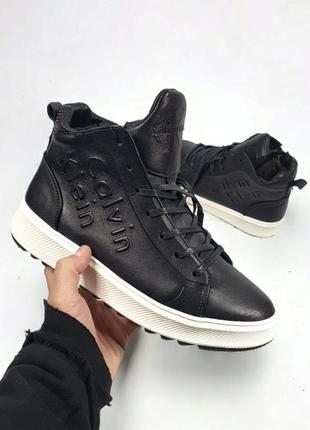 👟 черевики calvin klein boots leather winter  fur       / наложка bs👟
