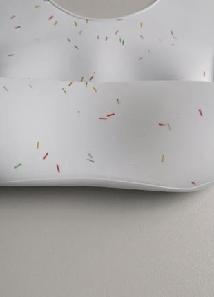 Детский многоразовый силиконовый слюнявчик для прикорма конфети3 фото