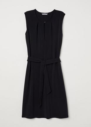 Платье со съемным поясом для женщины h&m 0666354-001 xs черный1 фото