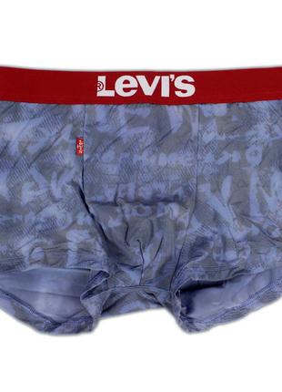 Чоловічі труси levis, приємний гладкий матеріал, колір сірий із блакитними написами, різні розміри