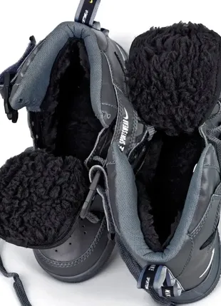 Черевики nike air force high gray жіночі чоловічі ❄️ теплі зимові черевики чоботи fur хутро ☔️🌧10 фото