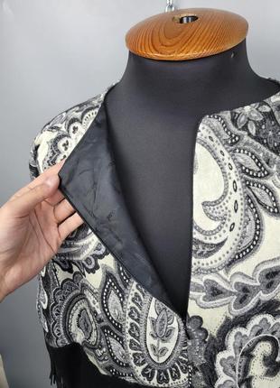 Just cavalli шерстяной оверсайзовый свитер/накидка с вышивкой и кожаными деталями8 фото