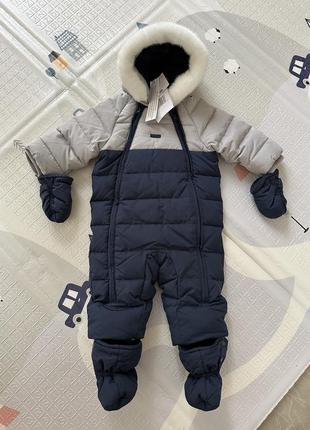 Комбинезон пуховый chicco детский light breeze blue, 68 р, 9 мес