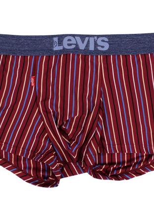 Чоловічі труси levis, приємний гладкий матеріал, колір бордовий у кольорову смужку, розмір l (підійде на m)