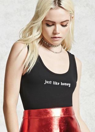 Хлопковый боди с надписью от forever 21