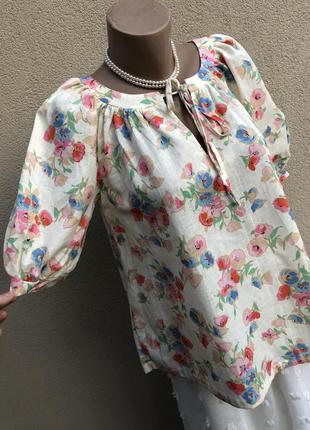 Винтаж,блуза реглан,рубаха в этно,деревенский стиль,цветочный принт,хлопок 100%6 фото