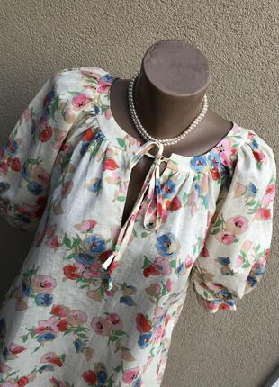 Винтаж,блуза реглан,рубаха в этно,деревенский стиль,цветочный принт,хлопок 100%10 фото