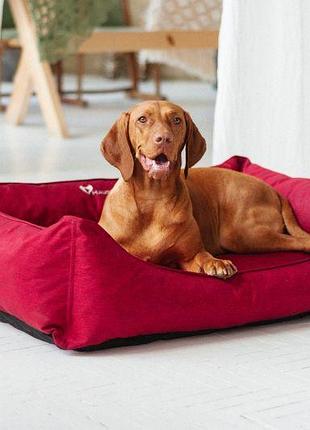 Лежак для собак sweet dreams winter cherry вологостійкий l - 90х60х25см