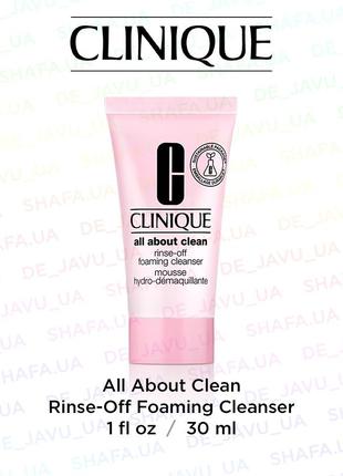 Крем пенка для умывания clinique all about clean rinse off foaming cleanser очищающий мусс