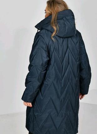 Зимняя 🩶❄️ куртка 60 58 56 54 батал размеры р женская пуховик пальто плащ зима теплая длинная капюшон молния плащевка8 фото