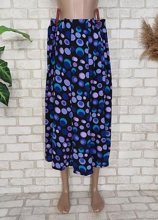 Новая яркая стильная юбка миди в крупный принт "яркие круги", размер л-хл