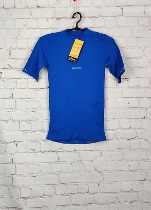 Компрессионная синяя футболка термо мужская macron compression undershirt base layer top s/s