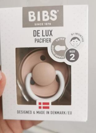 Соска bibs de lux latex 6-18 мес ночная blush glow