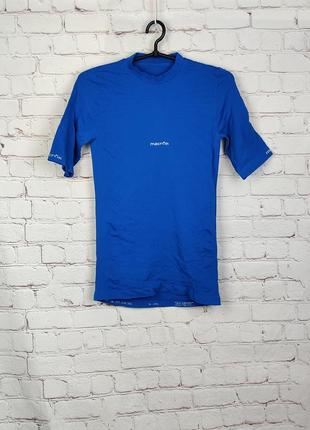 Компресійна синя футболка термо чоловіча macron compression undershirt base layer top s/s1 фото