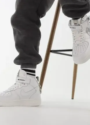 Кросівки nike New air Bone білі найк форс шкіра хутро овчина зима winter ❄️теплі зимові черевики чоботи2 фото