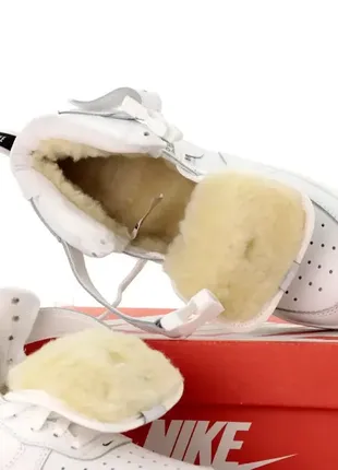 Кросівки nike New air Bone білі найк форс шкіра хутро овчина зима winter ❄️теплі зимові черевики чоботи3 фото
