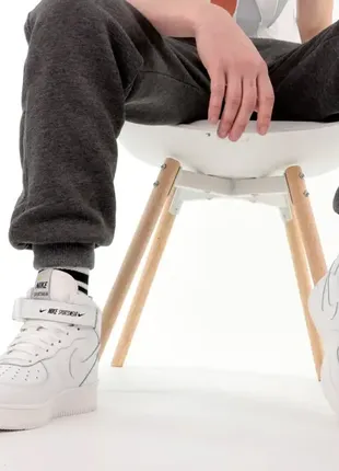 Кросівки nike New air Bone білі найк форс шкіра хутро овчина зима winter ❄️теплі зимові черевики чоботи5 фото
