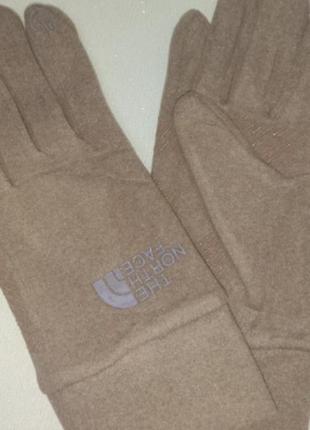 Бежеві жіночі спортивні сенсорні перчатки рукавички термо