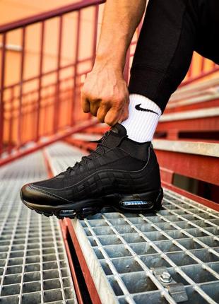 Nike air max sneakerboot 95 "black"7 фото