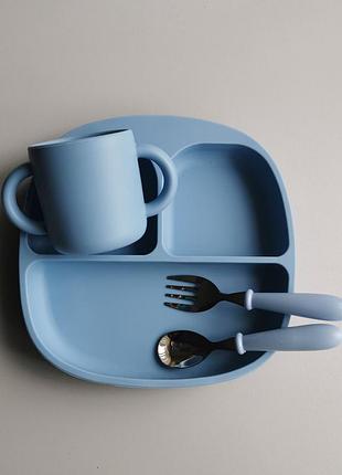 Секційна дитяча тарілка, поїльник ложка виделка