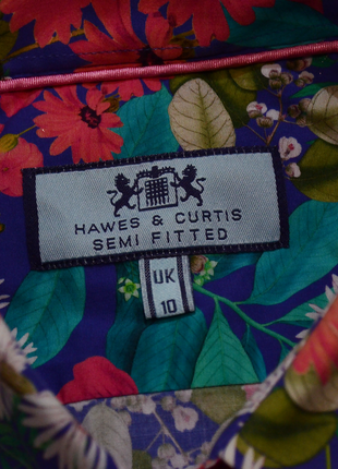 Hawes &amp; curtis semi fitted шикарная рубашка в принт цветов брендовая оригинал г. 106 фото