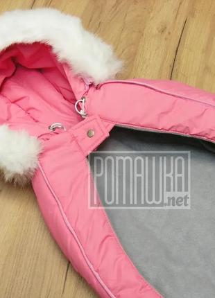 Детский зимний конверт - чехол в коляску for kids mini и муфта на флисе с меховой...