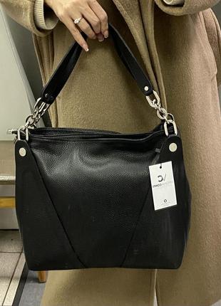 Мягкая кожаная сумка большая сумка кожаная чёрная сумка из мягкой кожи6 фото