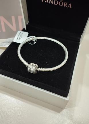 Браслет pandora з застібкою pave
