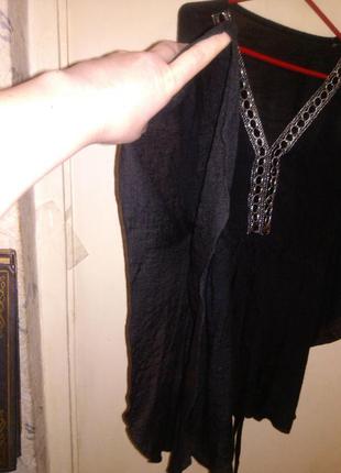 Натуральна,красива блузка-туніка-разлетайка,розшита шнуром,великого розміру4 фото