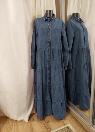 Ярусне джинсове з кишенями плаття 👗 сорочка