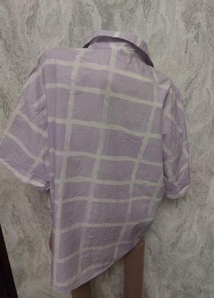 Женская лавандовая блуза из натуральной ткани.3 фото