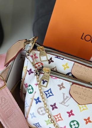 Сумка клатч louis vuitton 3в1 белая3 фото