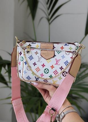 Сумка клатч louis vuitton 3в1 біла