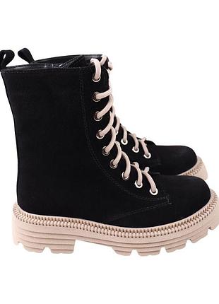 Ботинки женские r&y черные натуральная замша, 40