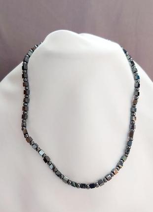 Намисто гематит буси колье вінтаж