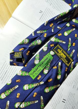 Alynn производство сша шелковый галстук с оригинальным принтом🍾🍾🍾6 фото