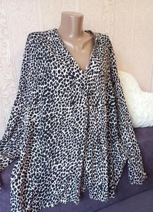 Шикарная мягкая приятная блуза сорочка рубашка женская в принт батал 3хх