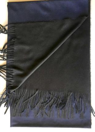 Двосторонній кашемировий шарф cashmere синій / чорний6 фото