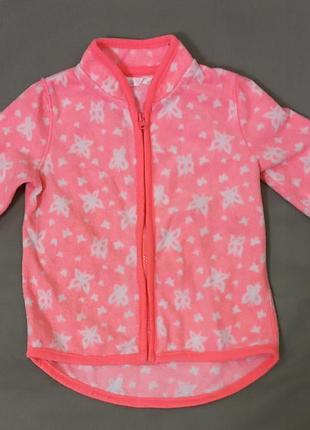 Тепла байкова кофта на замку для дівчинки 80 см.