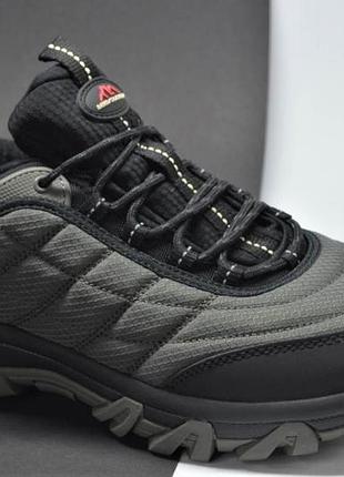 Чоловічі зимові термо кросівки сірі з чорним baas 74129