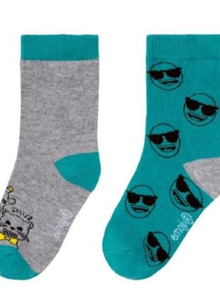 Шкарпетки дитячі комплект дві пари emoji емоджі смайл тонкі на хлопчика на дівчинку